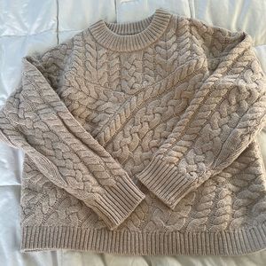 Jcrew Small light camel color fisherman style sweater- worn twice!
